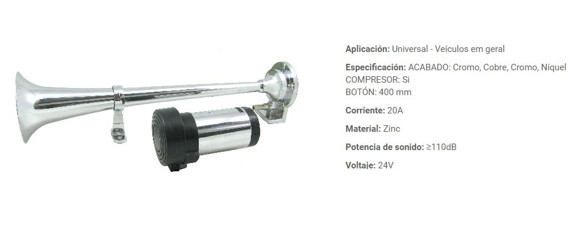 BOCINA ELECTRICA PARA CAMION 24V