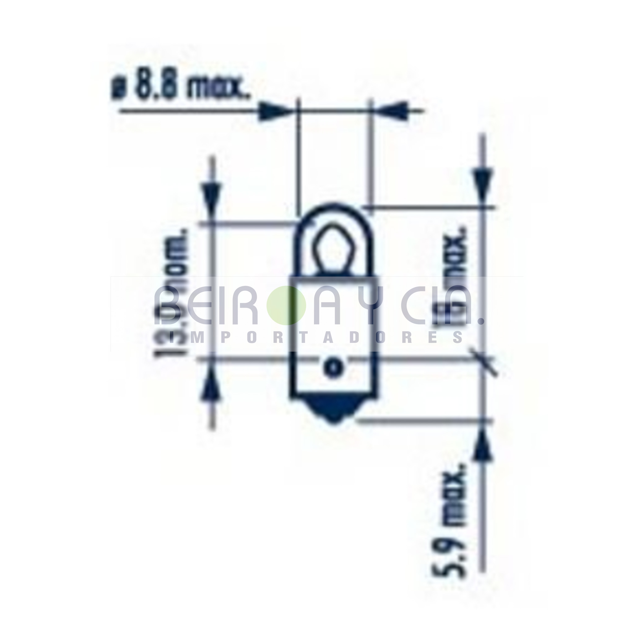 LAMPARA NARVA 17053 12V 2W BA9S = 2660
