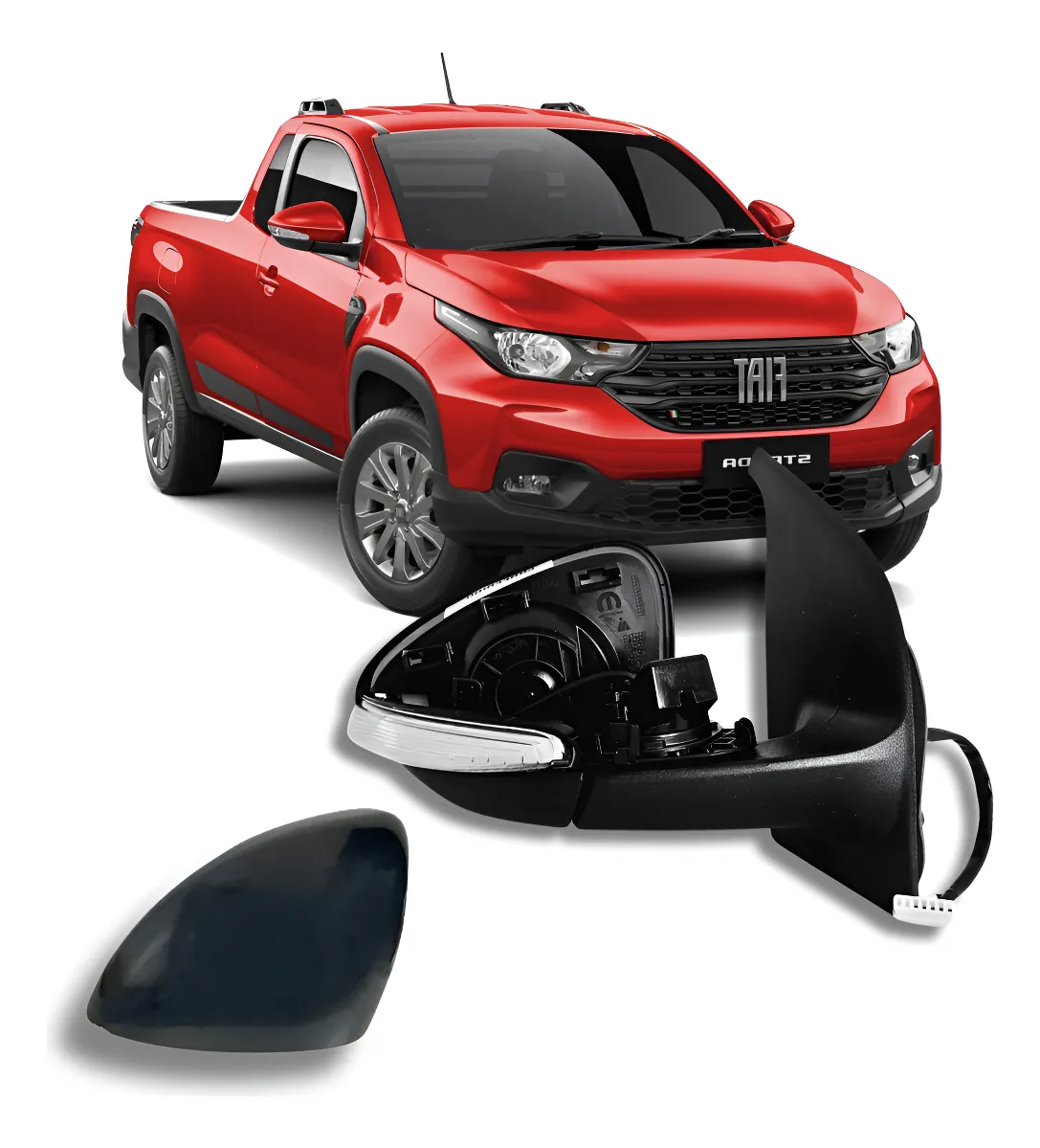 Espejo retrovisor eléctrico con intermitentes para Fiat Strada 2021, 2022 2023 2024 2025