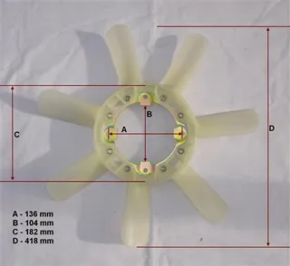 Paleta de ventilador de motor
