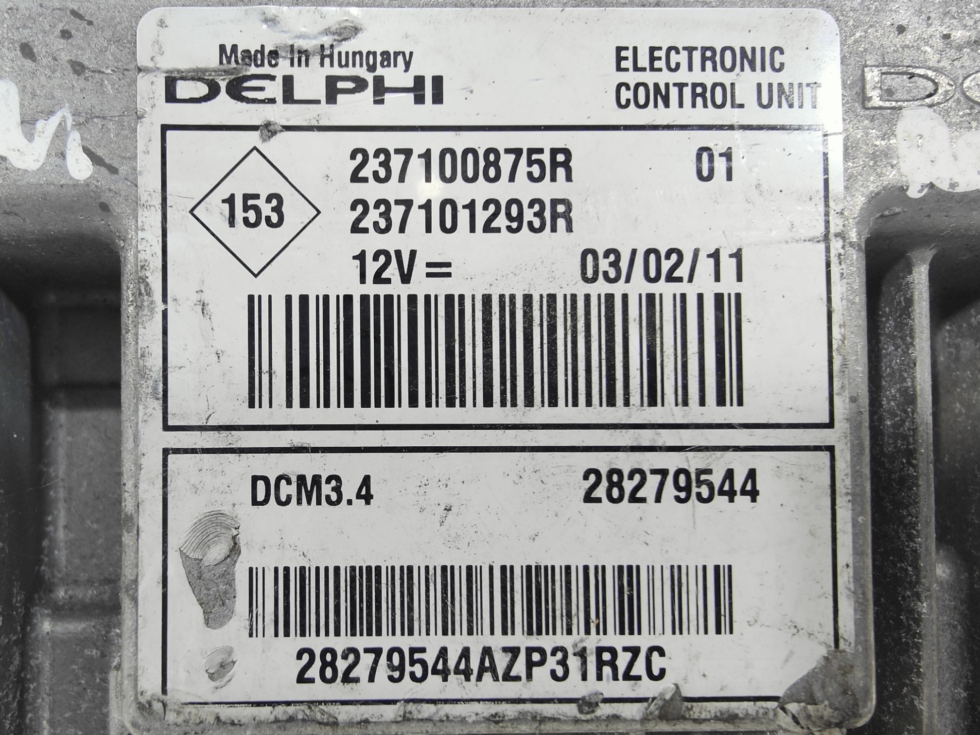 ECU de motor Delphi 1.5dci , Ref: 8289-K3A6