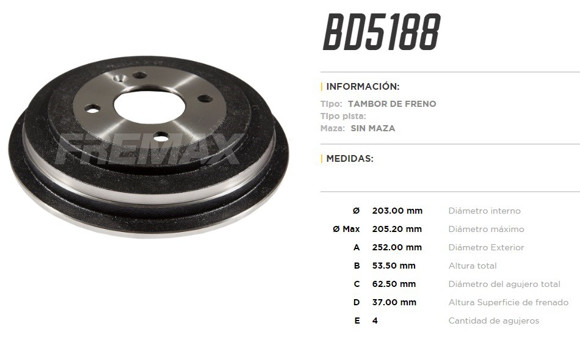 CAMPANA DE FRENO HYUNDAI ACCENT 1.4/KIA RIO 1.2/1.4 2012
