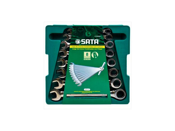 JUEGO DE 8 LLAVES SATA COMBINADAS CON CRIQUET