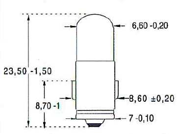 LAMPARA TABLERO 12V 2W BA7S TIPO SEMILLITA