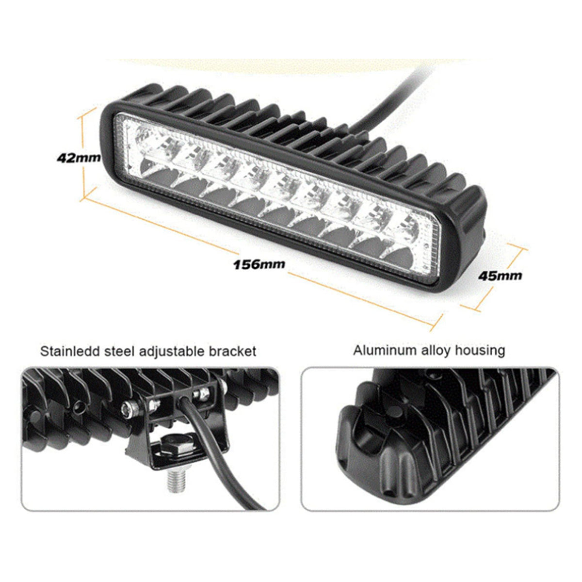 Faro auxiliar LED rectangular bicolor