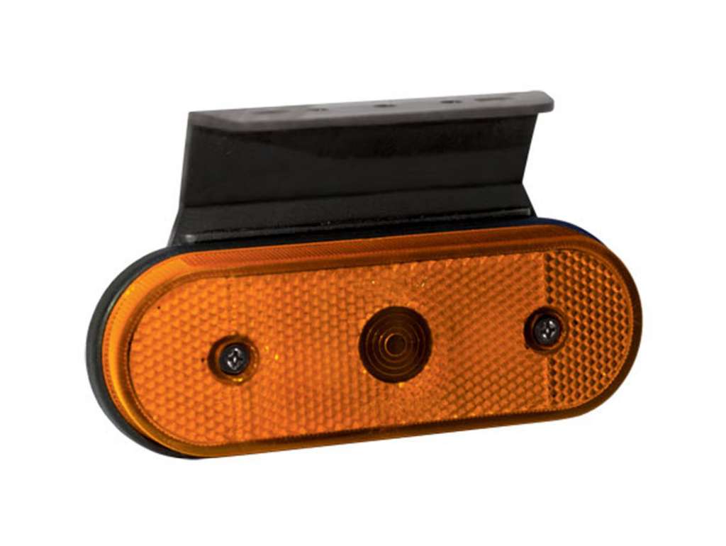 Faro lateral ámbar universal oval con soporte
