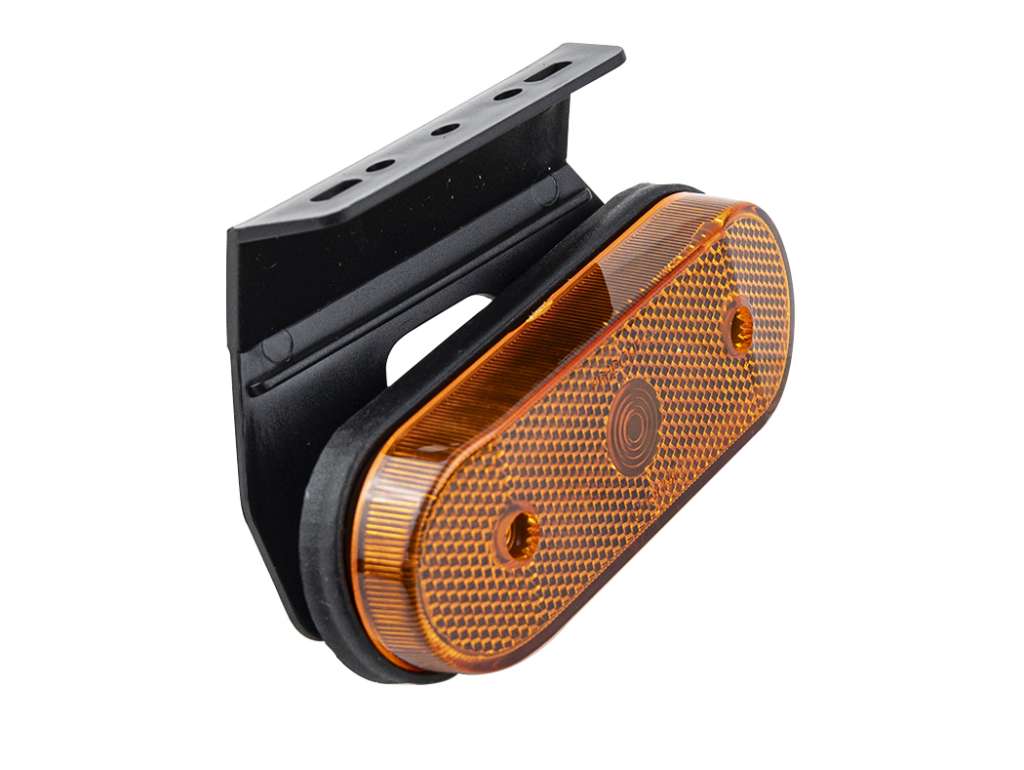 Faro lateral ámbar universal oval con soporte