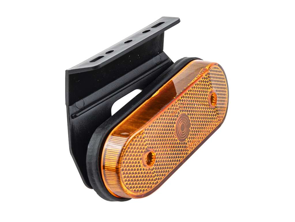 Faro lateral ámbar universal oval con soporte