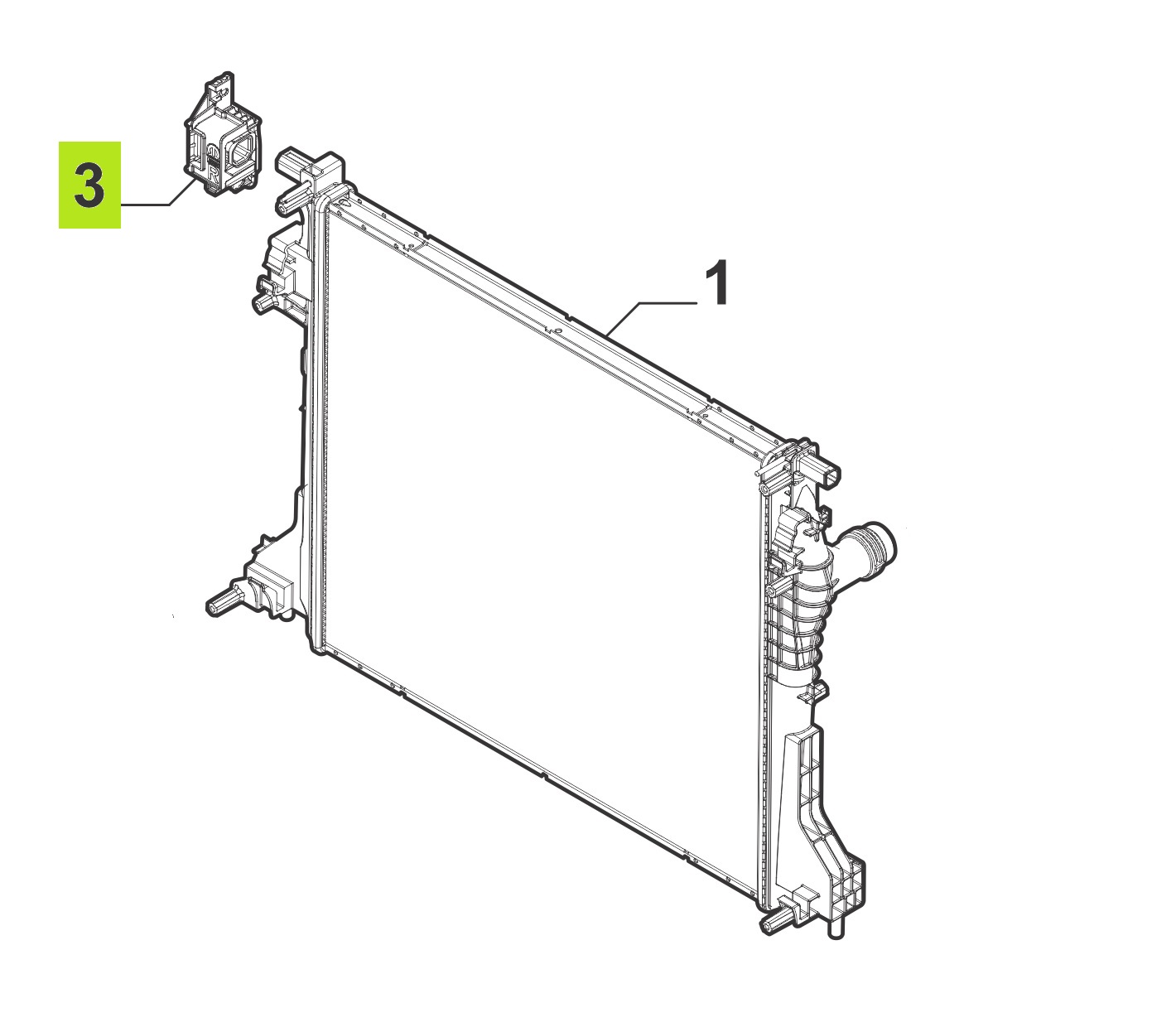 SOPORTE RADIADOR SUP. IZQ. -ORIGINAL
