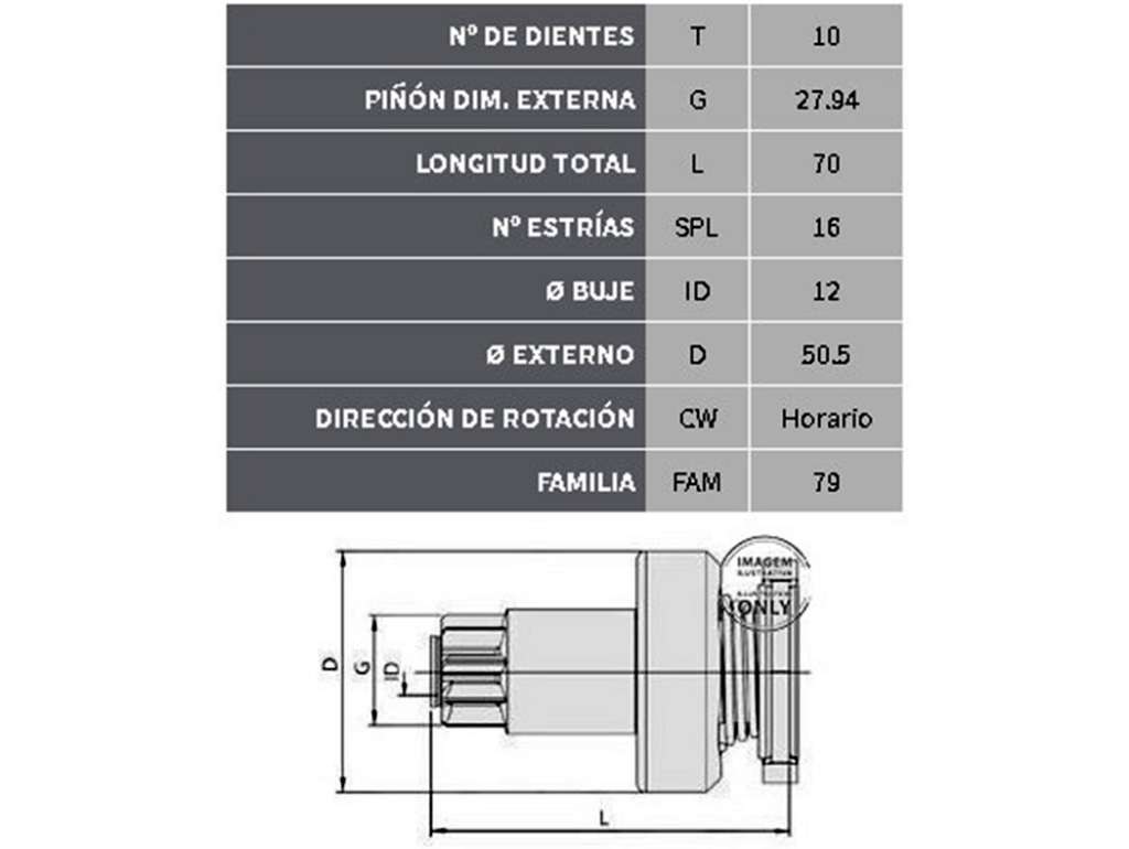 Piñón de arranque (Bendix)