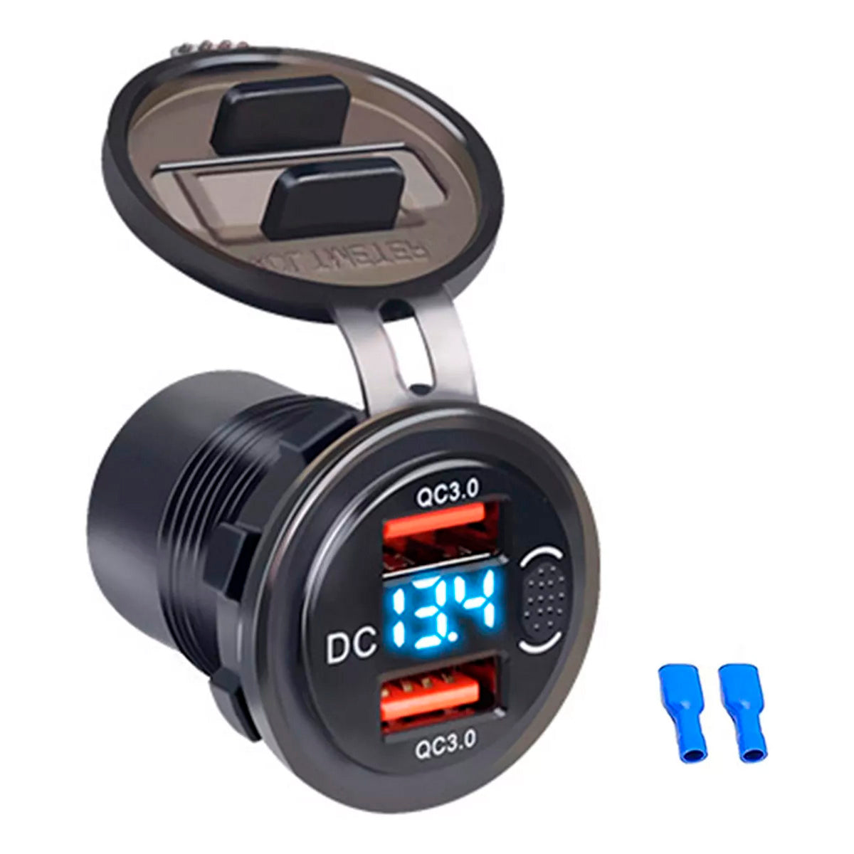 Enchufe Cargador Rapido Con Voltimetro 2 Usb Universal