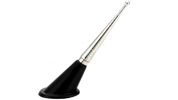 ANTENA DE TECHO PARA AUTO DECORATIVA 15CM NEGRA Y PLATEADA