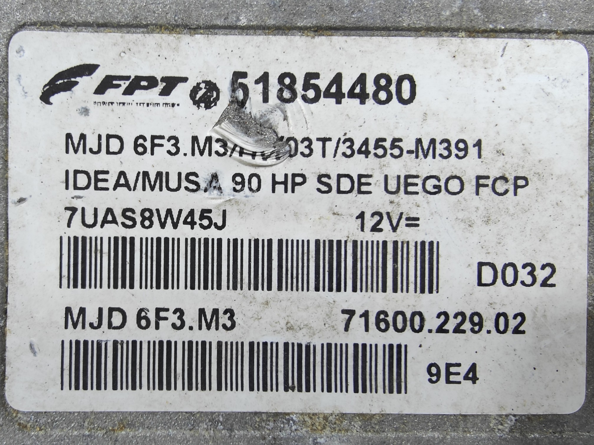 ECU de motor Fiat Idea 1.3 16V 66kw , Ref: 8311-K3B10
