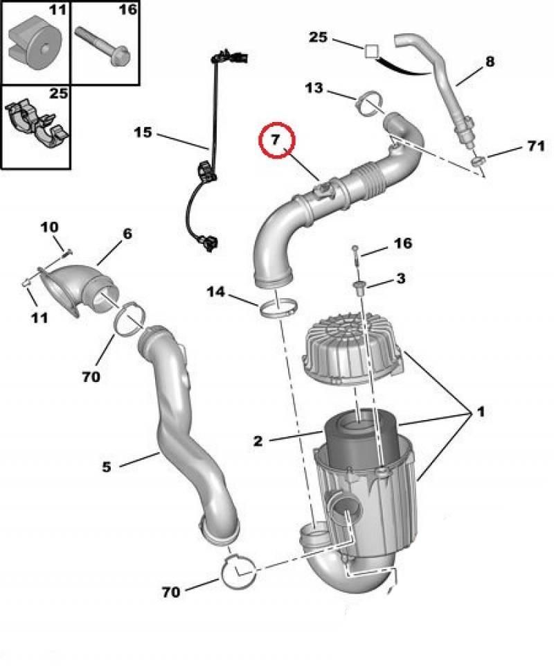 CAÑO ADMISION PEUGEOT BOXER III MOTOR 2.2 DS PUMA [ORIGINAL PSA]