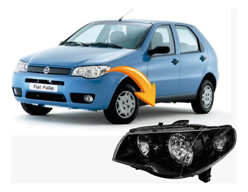 Semioptica Fiat Palio Siena 2004-2009 Izquierda Fondo Negro