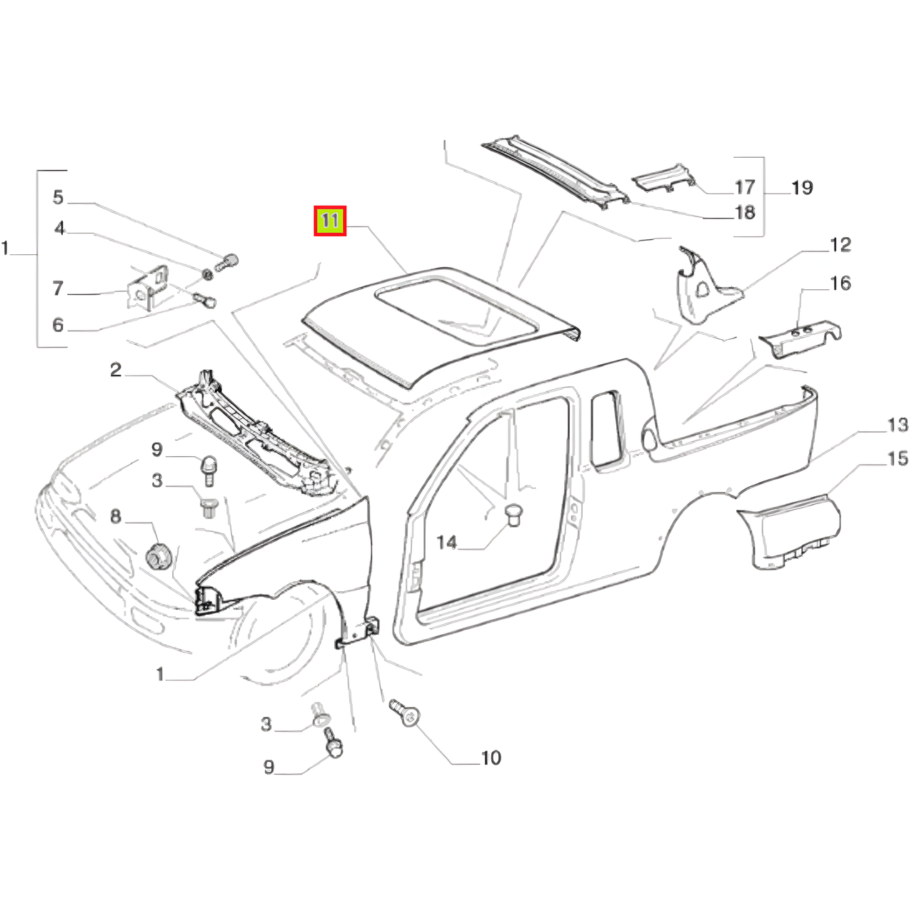 TECHO CABINA EXTENDIDA -ORIGINAL