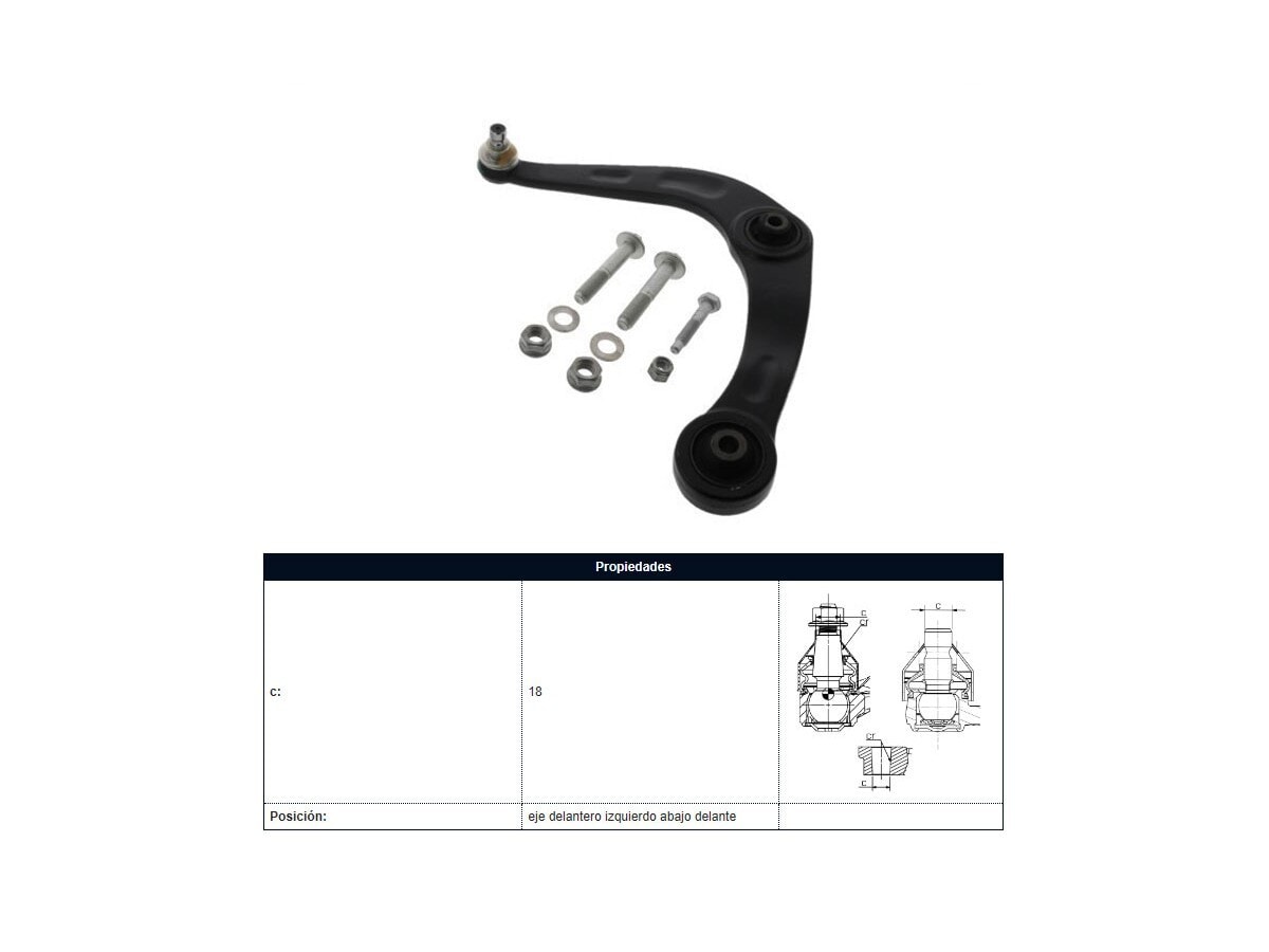 Parilla De Suspension Delantera Peug 206/Hoggar/207 98-25 Izq
