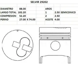 Pistones 88mm Toyota 2J STD (3 aros)