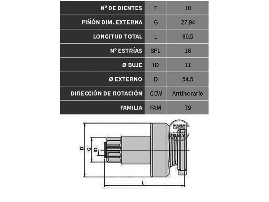 Impulsor de arranque (Bendix) para motor de partida Bosch