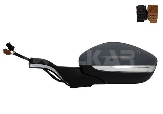 Espejo retrovisor exterior eléctrico con moldura cromada