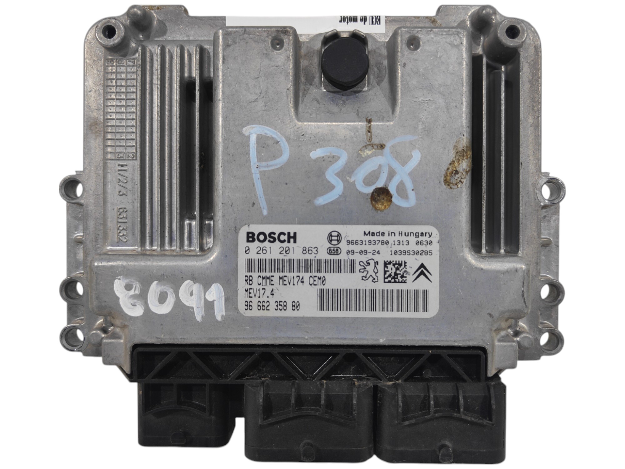 ECU de motor Peugeot 308 1.4Vti , Ref: 8091-K3B2