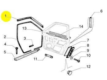Canaleta de puerta delantera izquierda Fiat Uno 4 puertas largo