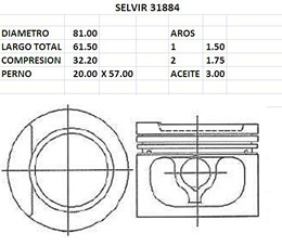 PISTONES 81mm VW GOL 1.6MI STD TIK