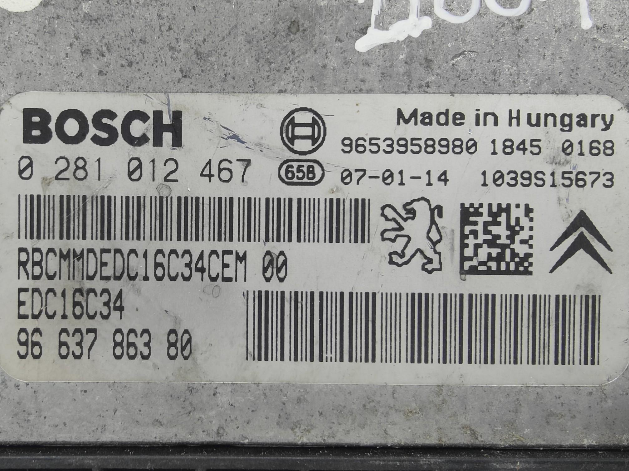ECU de motor Peugeot 207 1.6 HDI 2007, Ref: 11004-K3C12