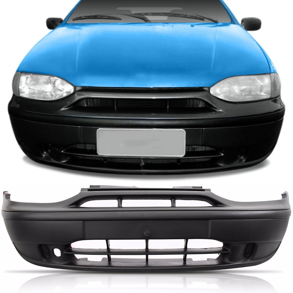 Fiat Palio / Siena Paragolpe Delantero Negro 1996 / 1999