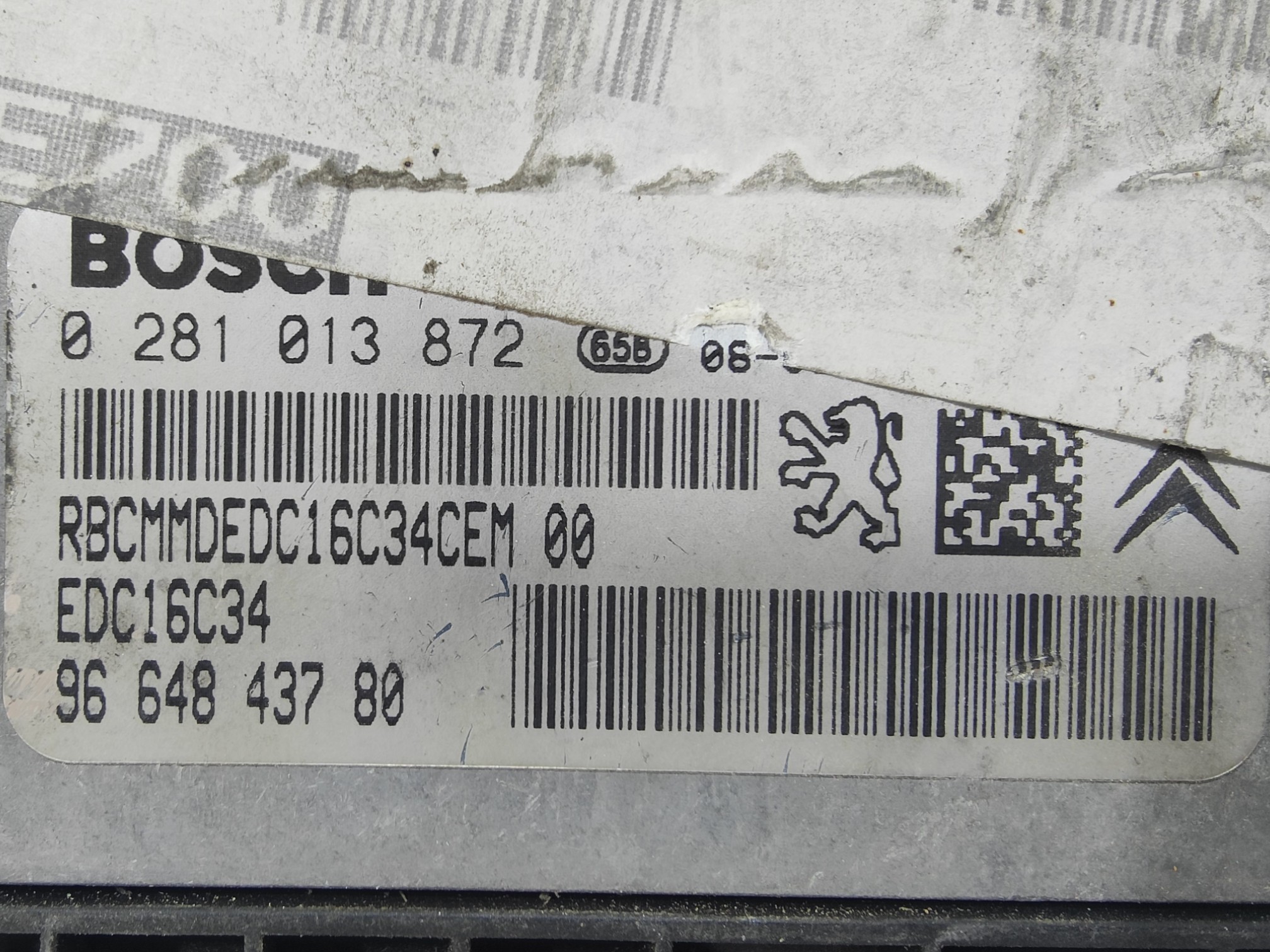 ECU de motor Peugeot Citroen 1.6 HDI 2006, Ref: 10961-K3B9