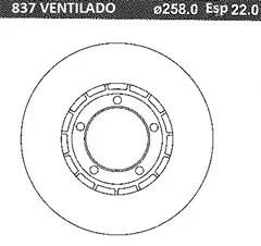 DISCO FRENO (258mm) DEL MITSUBISHI L200-300 92 BRE