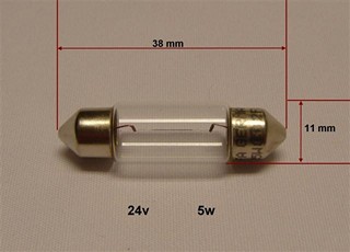 LAMPARA 24V 5W TUBULAR (11 X 39)