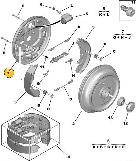 PLATO FRENO TRASERO PEUGEOT 301 CITROEN C-ELYSEE [ORIGINAL PSA]