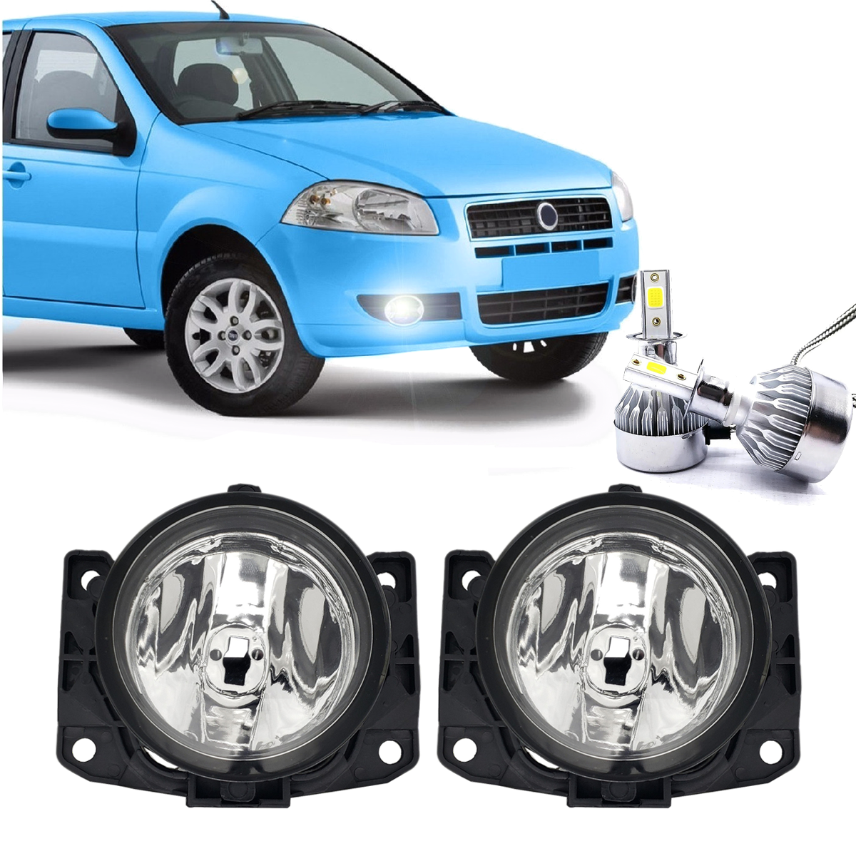 Kit de faros auxiliares camineros con lámparas LED H1