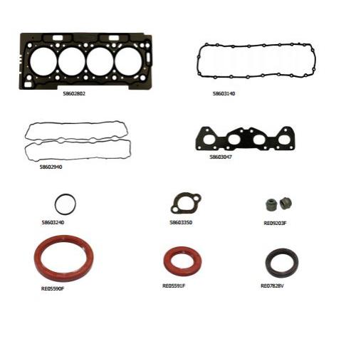 JGO. JUNTAS MOTOR PEUGEOT CITROEN 1.6 NAFTA 16V TU5JP4 ABR 78.50M 206 207 PAR. 00...C/JUNTA Y RET