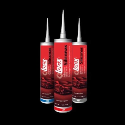 SILICONA TRANSPARENTE TUBO SELLADOR ACETICO LOCX 3635 280ML AZUL 91194