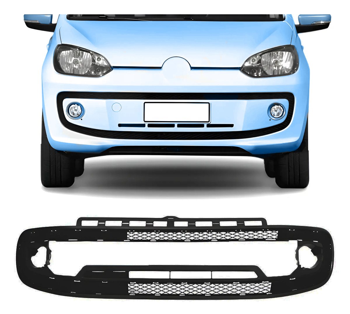 Rejilla Central de Paragolpe VW UP! 2015 2016 Con Agujero Caminero