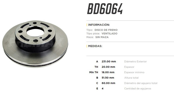 DISCO DE FRENO DELANTERO SUZUKI ALTO 1.0 2009 (VENTILADO)