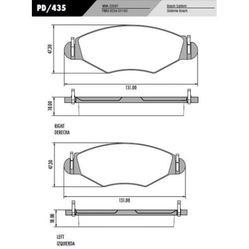JGO. PASTILLAS FRENO PEUGEOT CITROEN 206 01...207 COMPA  HOGGAR 207 COMPAC130.8X47.2X18.00M (23597)