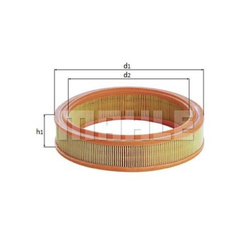 FILTRO AIRE VW 1600 FUSCA BRASILIA REDONDO GRANDE MAHLE 167X107X57MM