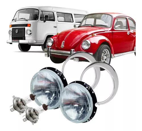 Kit Faro Completo con Aro Cromado y Bombilla H4