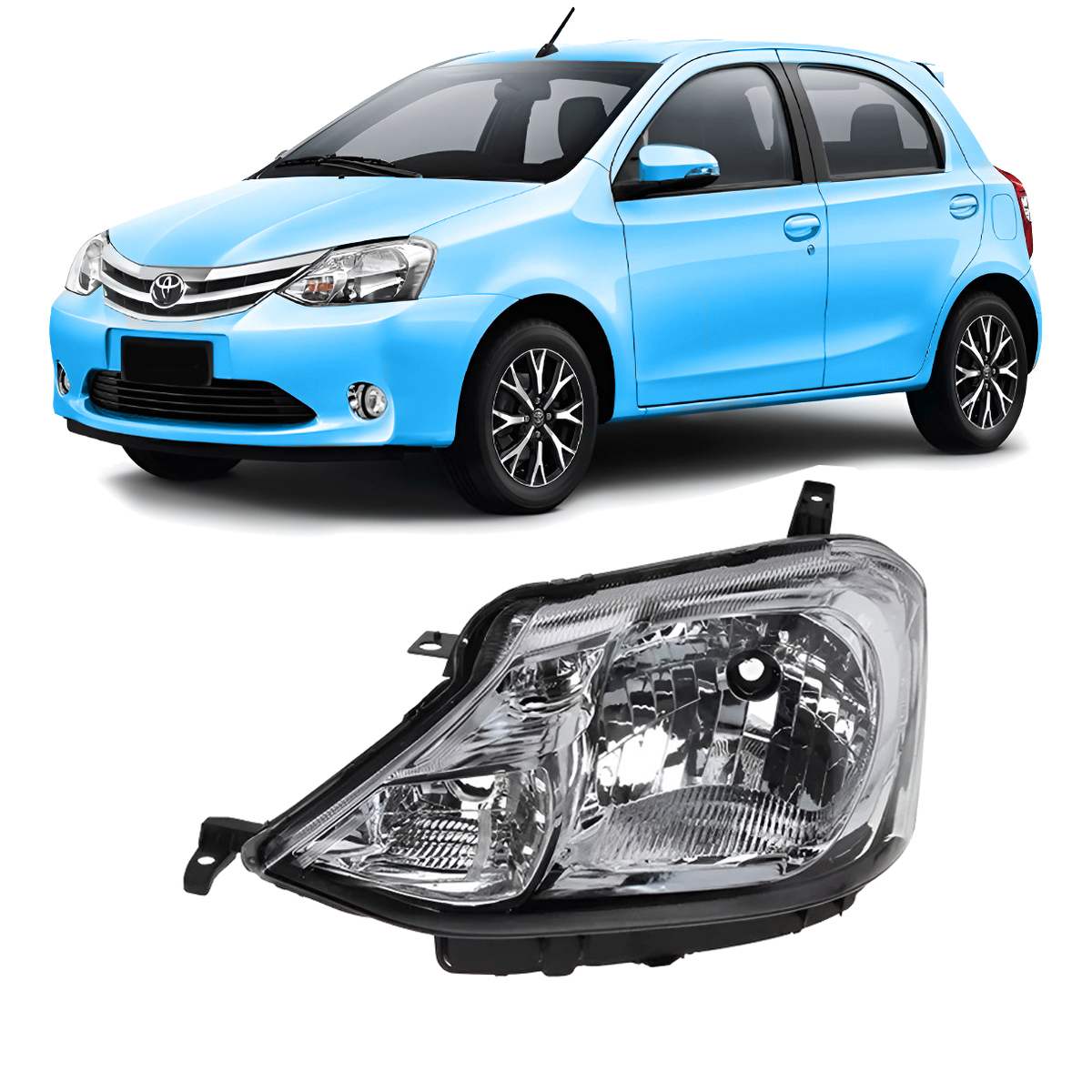 Semioptica Cromada Izquierda Toyota Etios 2013  2016