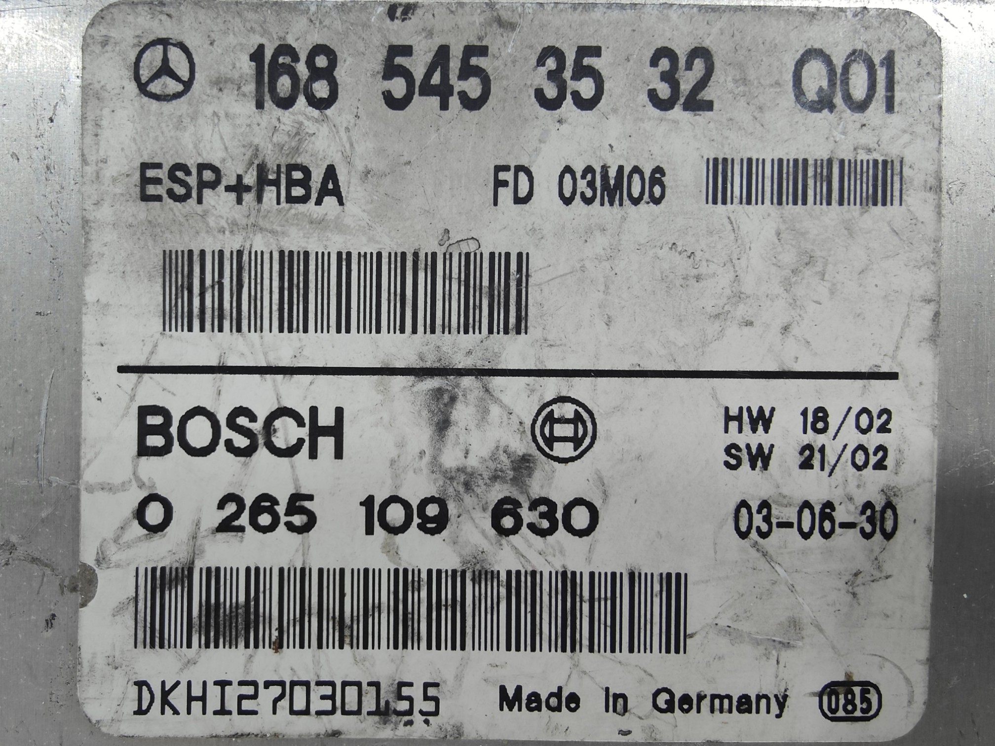 Modulo de ABS Mercedes Benz CLASE A (W168) 1.7 CDI DIESEL CAT 2003, Ref: 11087-K3C6