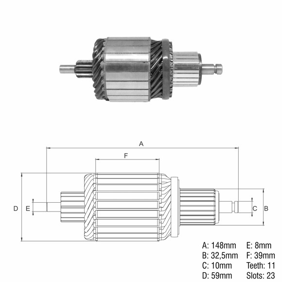 INDUCIDO 12V NISSAN FRONTIER 2.8/M-B SPRINTER (149X59X11X23)