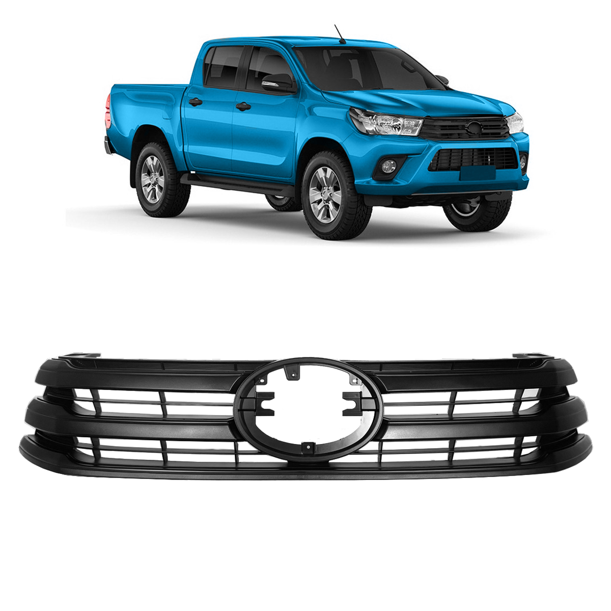 Creta Negra Con Moldura Negra Toyota Hilux 2016 2018 Revo