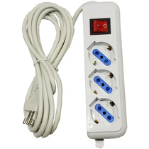 ALARGUE 220V 3 METROS 6 TOMAS EN LINEA