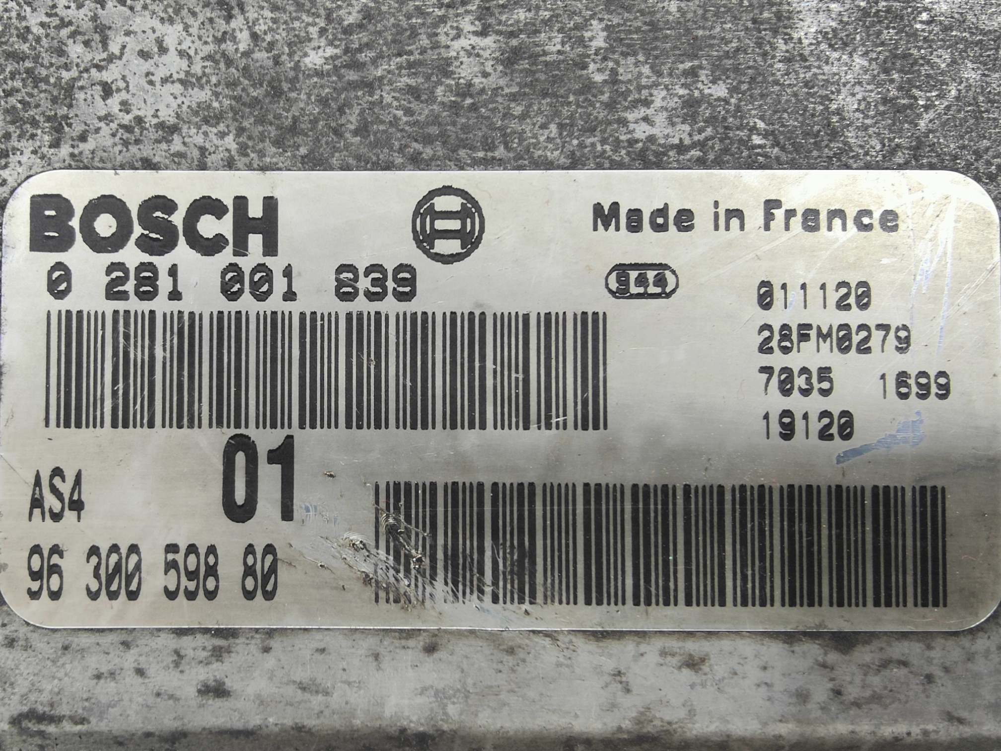 ECU de motor Citroen Saxo 1.5 Diesel , Ref: 11103-K3C5