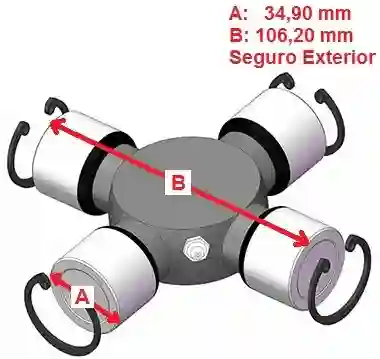 CRUCETA 34.90mm AGRALE/FORD/MB/VW U230 5-263X