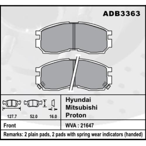 JGO. PASTILLAS FRENO MITSUBISHI GALANT FAW V80 DFSK 12 SPACE WAGON COMLINE  127X52X16MM
