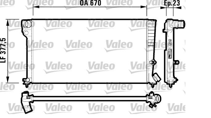 RADIADOR AGUA MOTOR CITROEN PEUGEOT PARTNER BERLINGO XSARA CON VALONA PANEL LARGO [VALEO]
